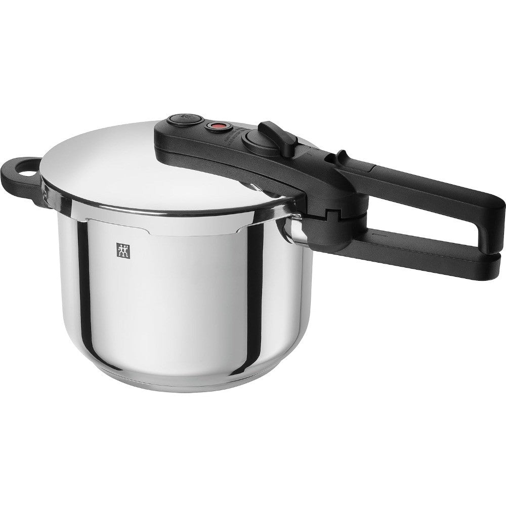 Panela de Pressão/Tampa de Pressão a Vapor EcoQuick II, Diâmetro 22 cm, 6 L, para Todos os Fogões Incluindo Indução, Aço Inoxidável 18/10