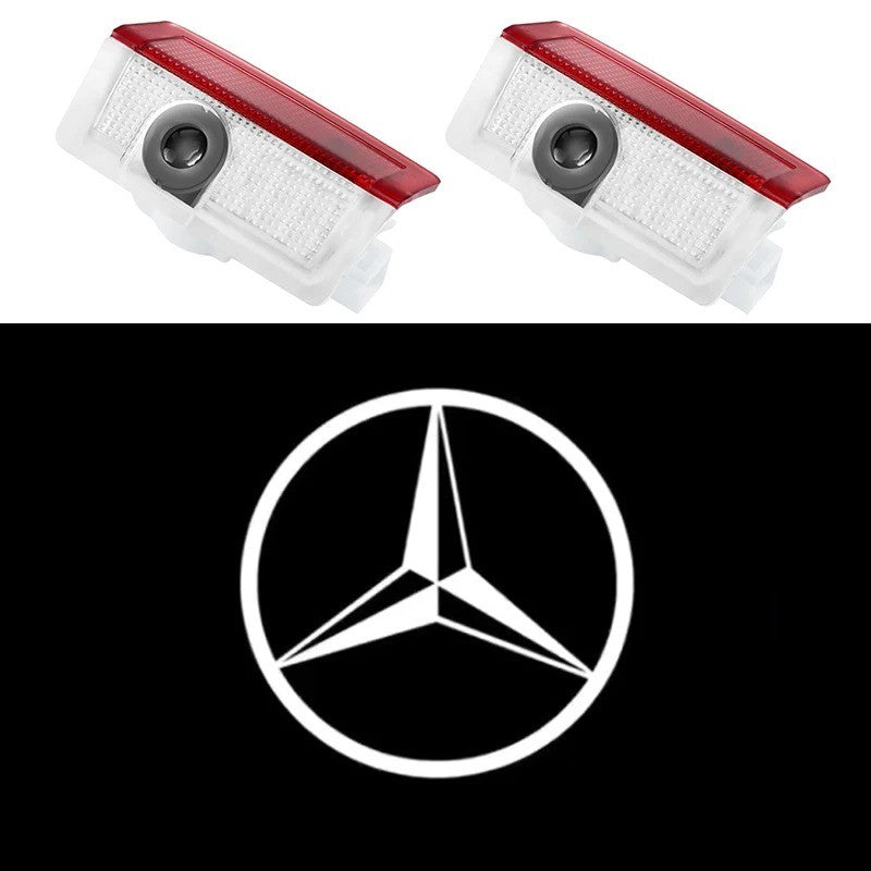 2Pcs LED Light Car Door Projector Lamps Accessories For Mercedes Benz AMG A B C M ML GLA GLS E Class W176 W205 W166 W246 W212