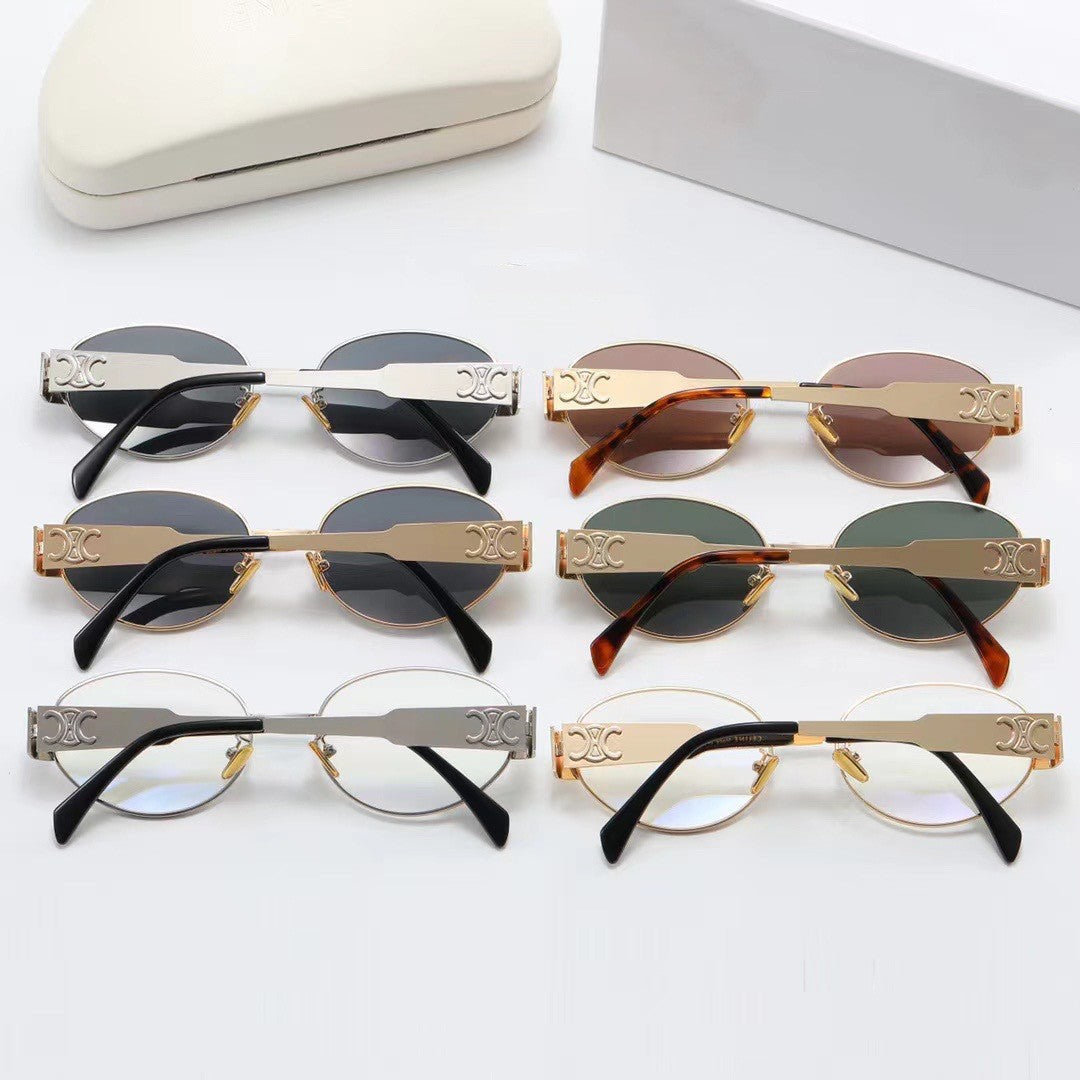 2025 New Oval Frame Sunglasses Men Women Trendy UV400 Sun Glasses Eyewear Outdoor Driving Sports Punk Goggle Shades for Male