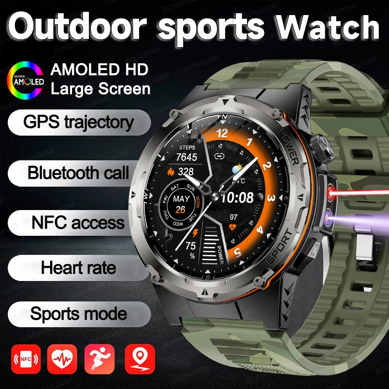 2026 Popular Outdoors GPS Sports Smart Watch Masculino Tela AMOLED Bússola à Prova D'água 500mAh NFC Chamada HD Smart Watch Para Homens T-REX 3