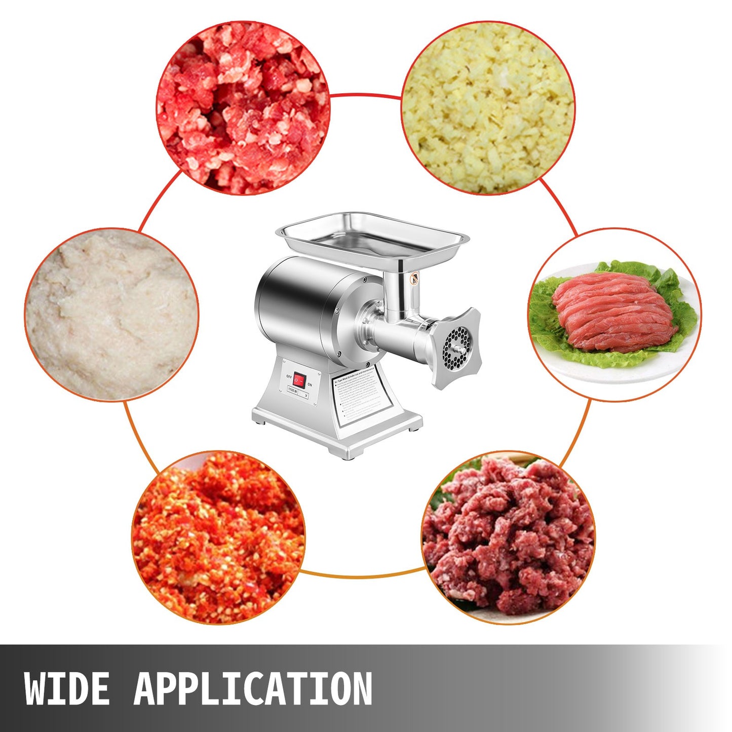 Moedor de Carne Elétrico SucceBuy 1100W Triturador Portátil Liquidificador Processador de Alimentos Ferramentas de Moagem para Cozinha Doméstica Comercial