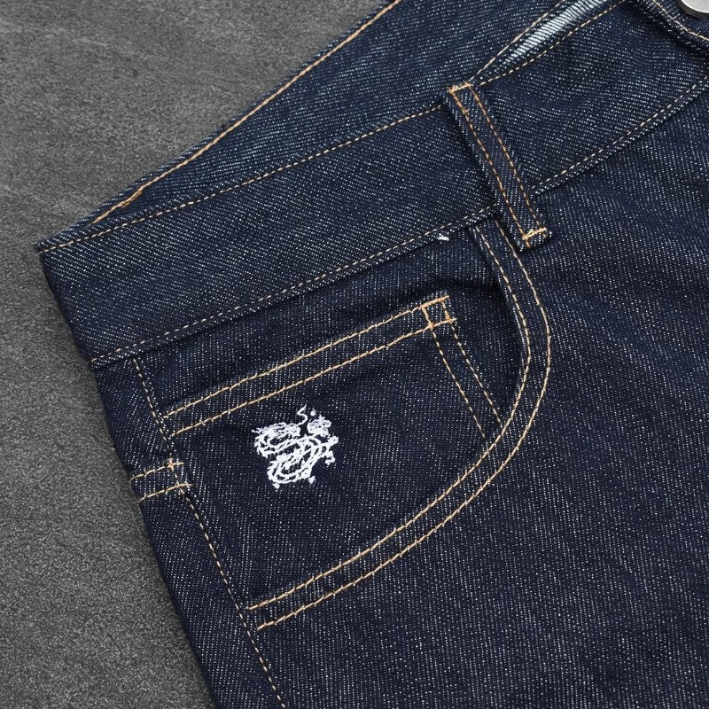 Fromszn raw baggy jeans Y2K retro art font embroidery black jeans Harajuku hip hop unisex woven washed patchwork wide leg pants