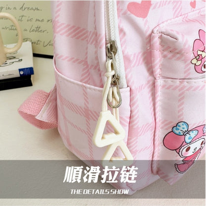Mochilas Hello Kitty Kuromi Cinnamoroll com estampa de desenho animado fofo e leve para meninos e meninas do jardim de infância