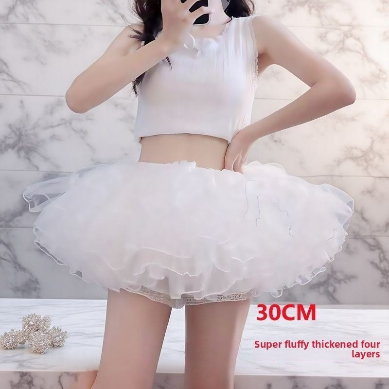 Boneless Ultra Poof Petticoat for Lolita - Wire-Free Soft Tulle Skirt Puffer, Flying Saucer Cut for Daily Cosplay & Maid Dresses