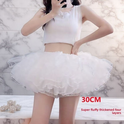 Boneless Ultra Poof Petticoat for Lolita - Wire-Free Soft Tulle Skirt Puffer, Flying Saucer Cut for Daily Cosplay & Maid Dresses