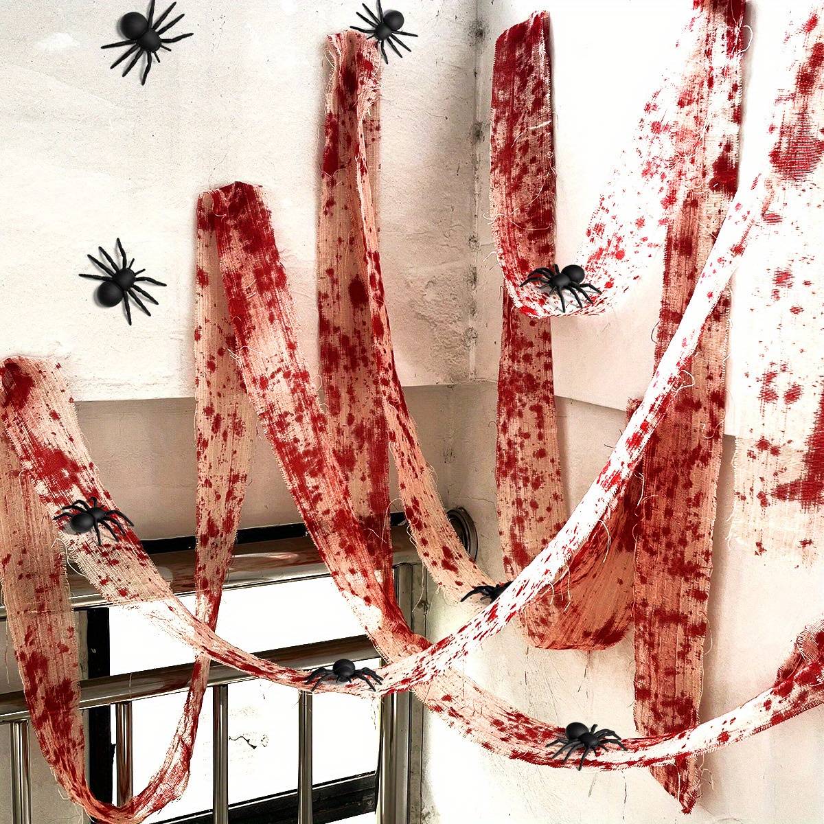 Halloween Versatile Blood Stained Gauze Warning Tape Isolation Tape Gauze Blood Stained Bandage Halloween Decoration