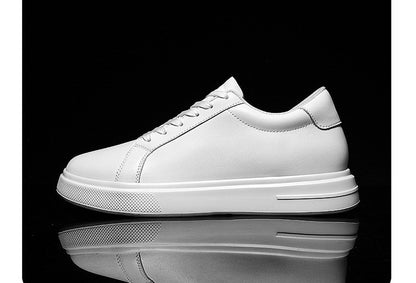 Heightening Casual Shoes Fashion PU Leather Elevator Shoes for Men 6cm 8cm 10cm Invisible Height Increase White Sneakers Cortex
