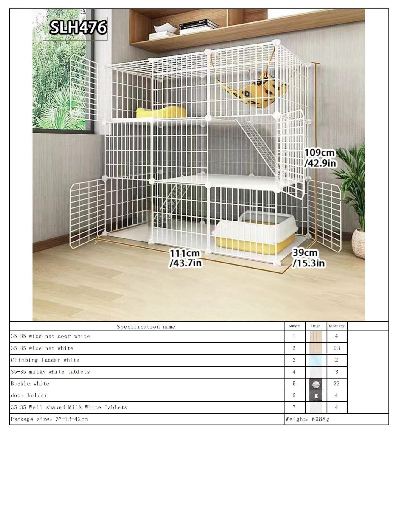 Grande Gaiola de Gato para Uso Doméstico, Vila de Gatos Gigante Interna, Estrutura de Escalada para Gatos com Espaço Livre de Várias Camadas, Casa de Gatos Luxuosa, Casa de Gatos