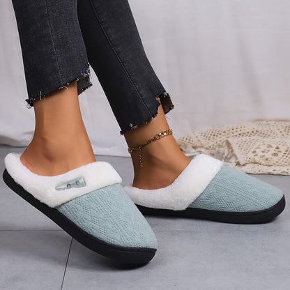 Platform Fluffy Slippers Women House Plush Fashion Designer Winter Shoes Ladies Flats Warm Home Casual Footwear Elegant Big Size