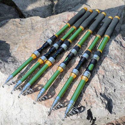 Sougayilang 4 Cores Vara de Pesca Telescópica 1.8m-3.3m Fibra de Vidro Cabo EVA Carpa Vara de Spinning Peso de Pesca 5kg