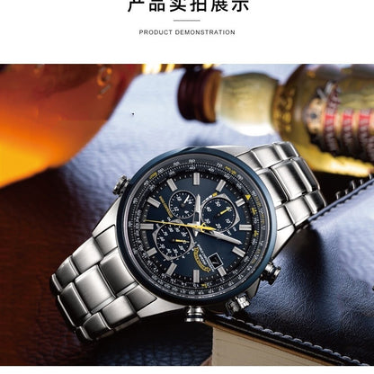 Blue Angels Watch for Men, Pilot Military Aviation Watch, Stainless Steel Bracelet with Large Luminous Dial, Gift for Him