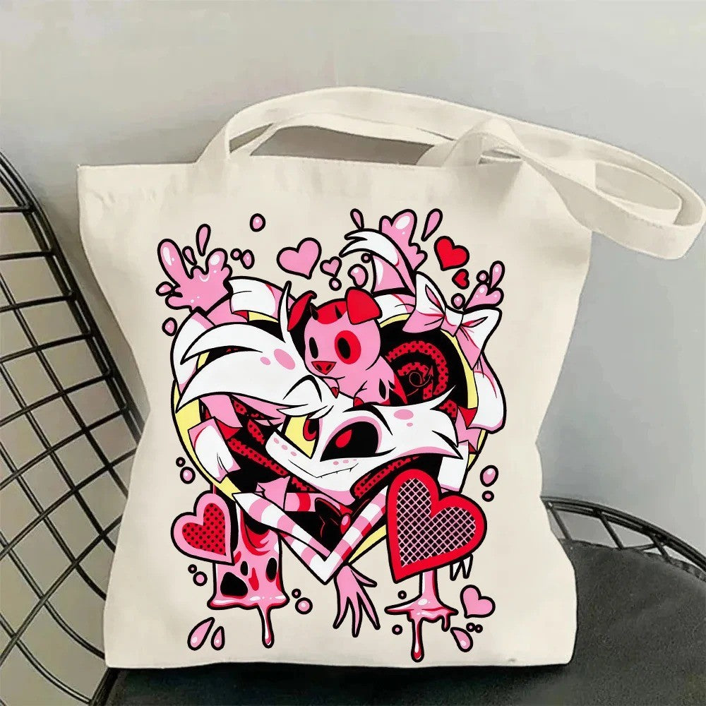 Popular Hazbin Hotel Vox Canvas Bag Shopping Tote Bag Shopper Bag for Fans Gift Latest Model Fashion Bag Derpy Merch Canvas Bag