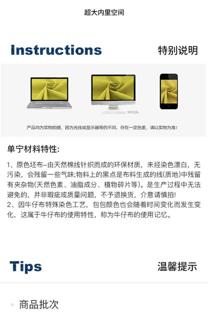 LEE Large Capacity Strong Denim Tote Bag Women High Quality White Canvas Handbag Ladies Daily Traveling Shopping Shoulder Bags