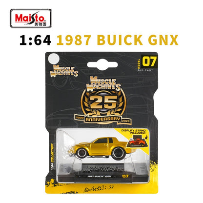 Maisto Escala 1:64 2025 Ferrari F40 Porsche AE86 Mustang Muscle Car Modelo Estático Brinquedo Colecionável