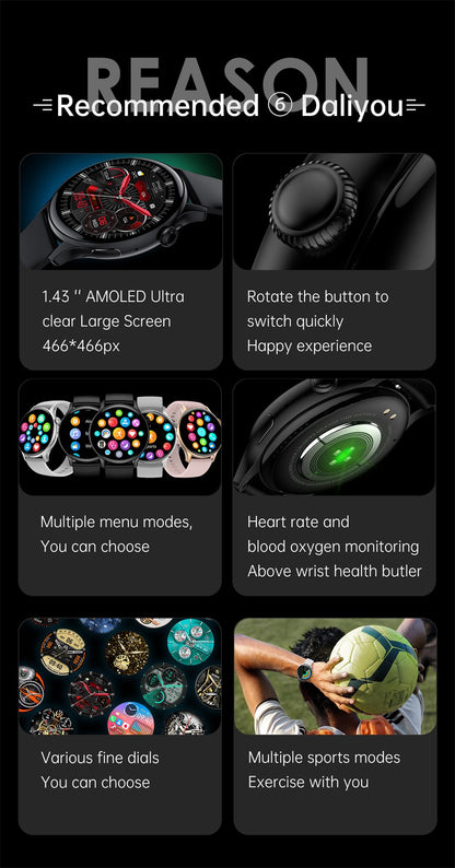 Smartwatch Feminino 2025 NFC Amoled HD GPS Monitor Cardíaco Bluetooth Ligações à Prova D'Água Para Mulheres Presente