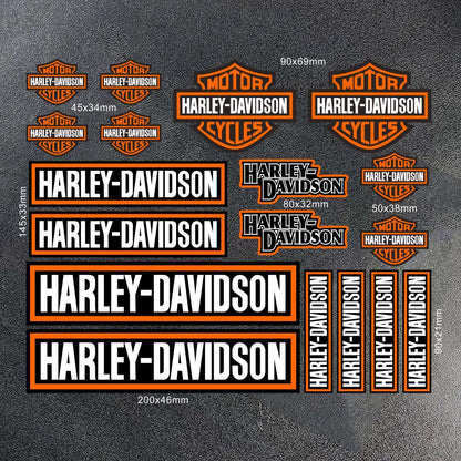Kit Adesivo Refletivo Harley Davidson Logotipo Tanque Capacete Moto Emblema Letras Decalque