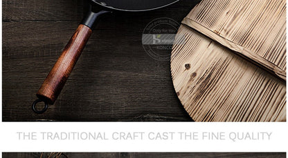 Panela Wok de Ferro Puro Konco, Panela de Ferro Fundido Antiaderente, Uso Geral para Fogão a Gás e Indução 32cm