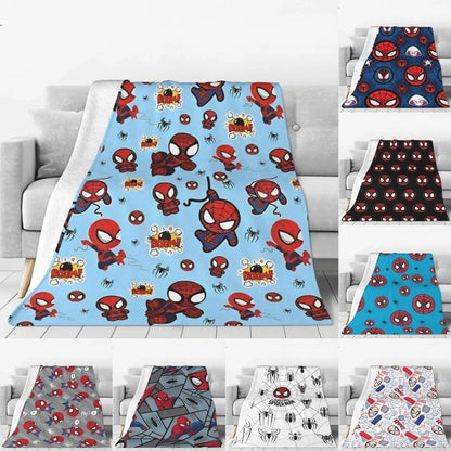 Cobertor de flanela engraçado e quente de desenho animado anime do Homem-Aranha, lindo e legal, para decoração de cama e lounge