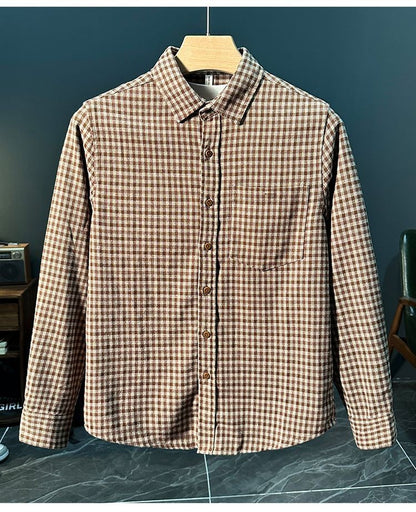 Retro Trendy Plaid Long Sleeve Shirt Autumn and Winter Fashion Jacket Versatile Casual Shirt 2025 New Loose Men's Clothing
