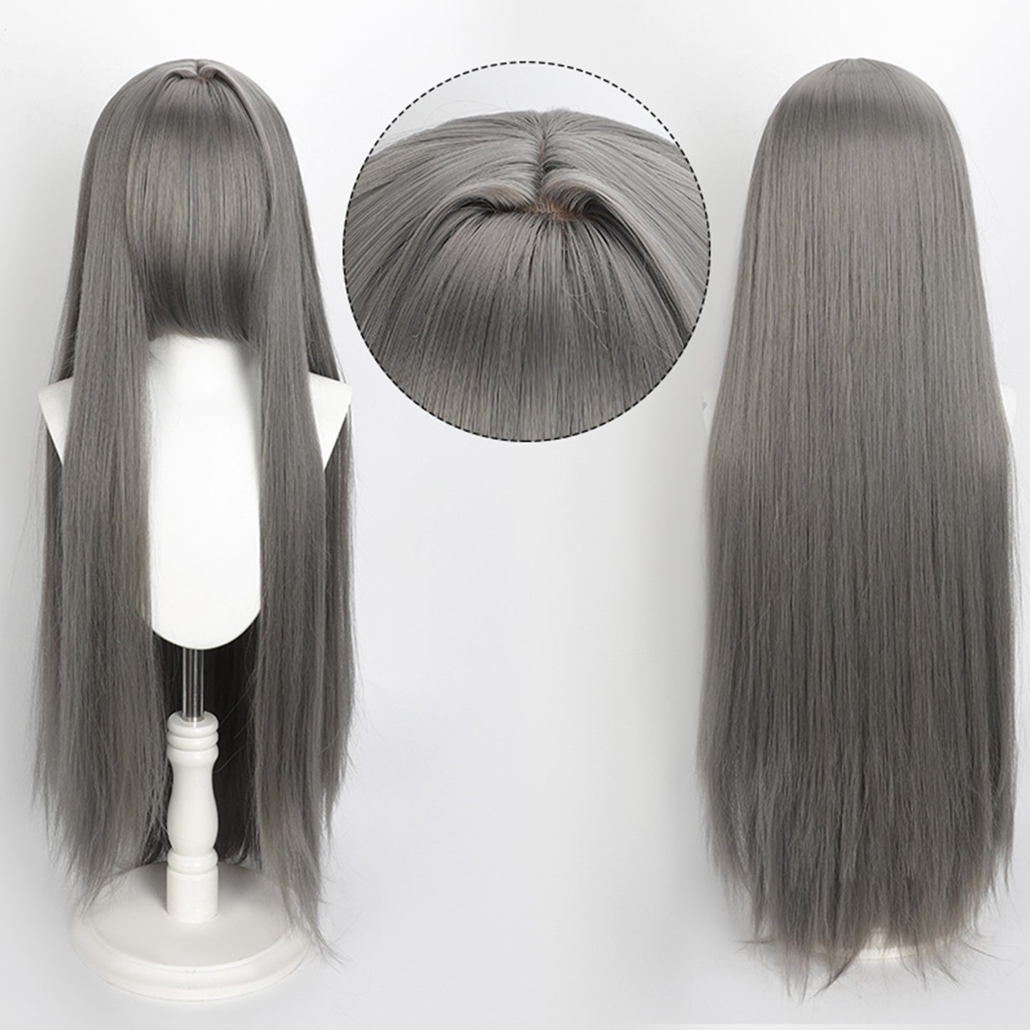 Peruca Colorida de 100cm Longa Lisa Cosplay Anime Fantasia Festa Perucas Sintéticas Resistentes ao Calor