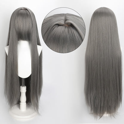 Peruca Colorida de 100cm Longa Lisa Cosplay Anime Fantasia Festa Perucas Sintéticas Resistentes ao Calor