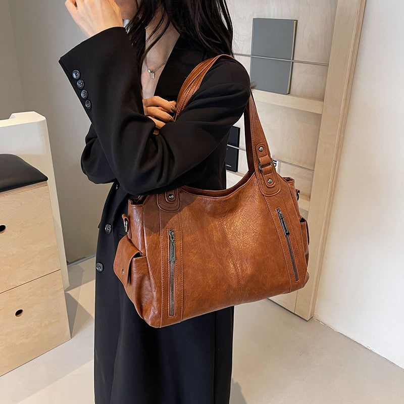 Bolsas de Ombro com Compartimento Interno Macio de Alta Qualidade Cores Contrastantes Bolsas Transversais para Mulheres Bolsas de Mão de Couro PU Modernas