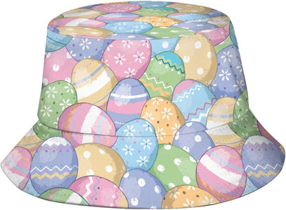 Easter Eggs 4 Bucket Hat for Women Men Summer Travel Beach Sun Cap Easter Hat Outdoor Fisherman Hat Unisex
