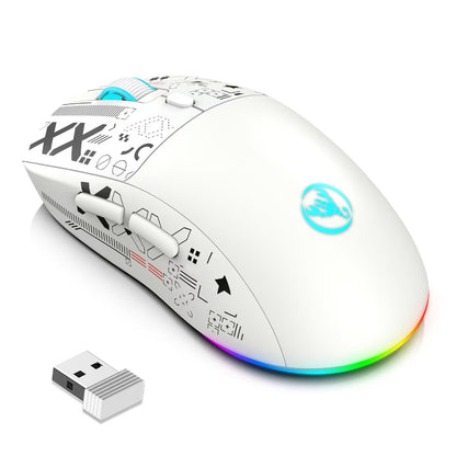 HXSJ T90 Mouse Gamer Retroiluminado RGB com Fio 2.4G Bluetooth Sem Fio Novo Modelo Bateria de 650mAh 500 Milhões de Cliques até 4000 DPI