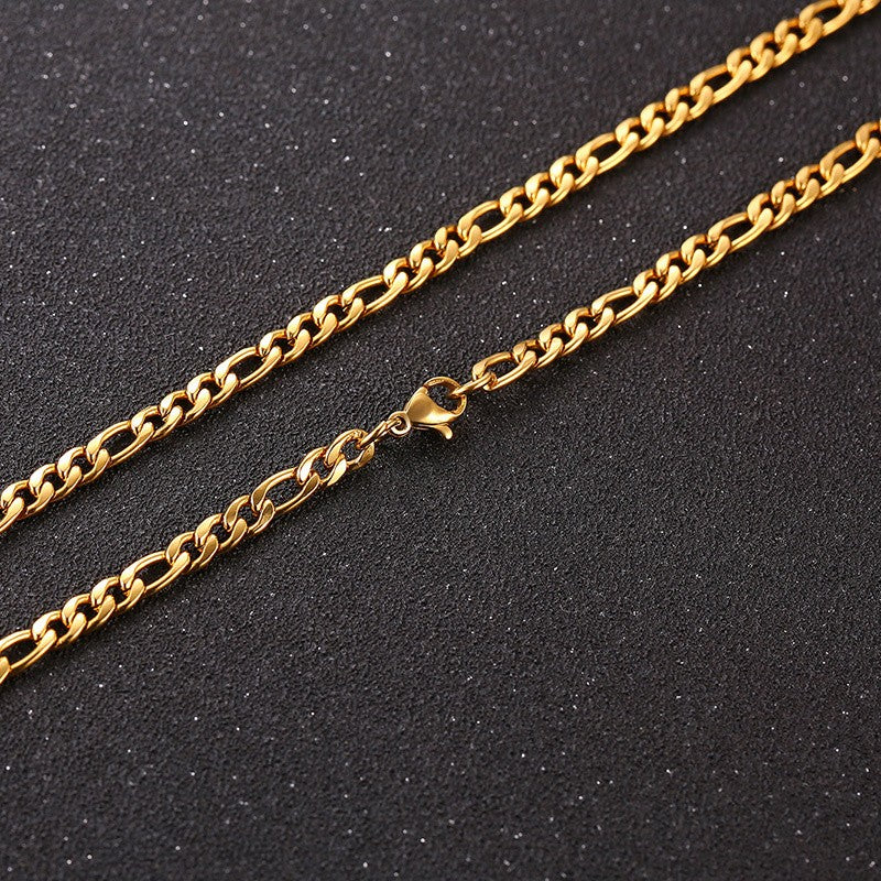 Vnox 3D Vertical Bar Necklaces for Men, Layering Stainless Steel Geometric Pendant, Layered Wheat Rope Cuban Chain, Boy Collar