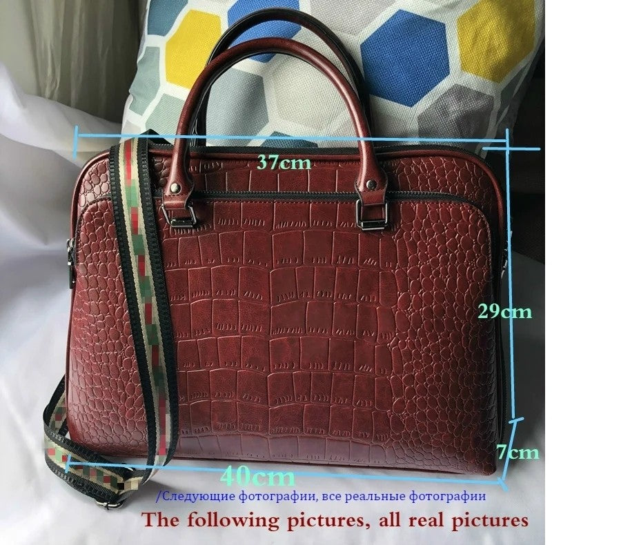 Motaora 2025 Women's Bag Leather Briefcase For 14-inch Laptops Women Professional Business Shoulder Bag Fashion Solid Handbags