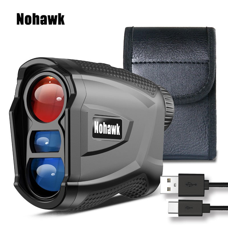 Telêmetro a laser multifuncional Nohawk para golfe com telemetria de inclinação e trava de bandeira para caça, construção, monocular