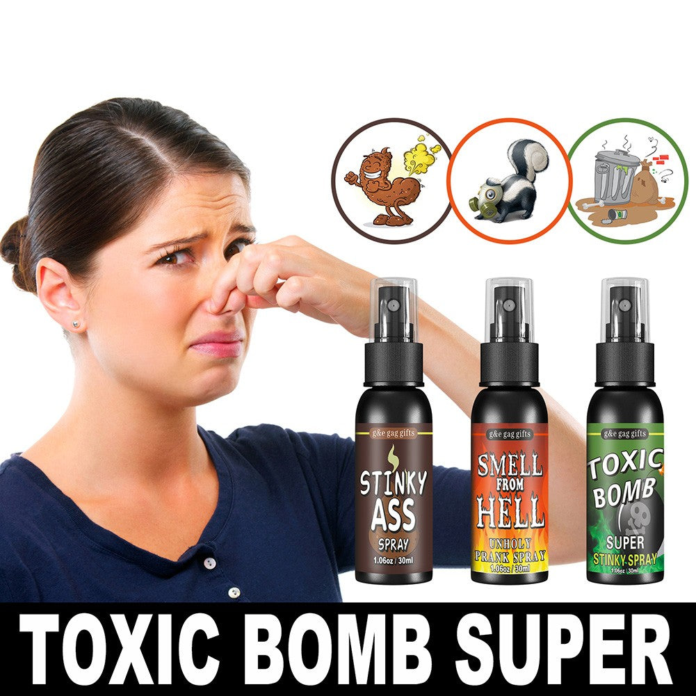 30ml Fart Gag Spray Prank Joke Plastic Terrible Smell Spray Party Supplies Spoof Odor Spray for Adults Kids Halloween Funny Toys