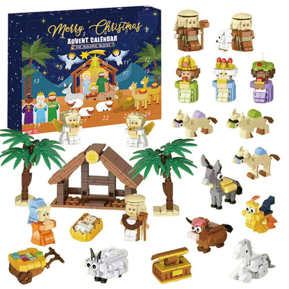DIY Christmas Advent Calendar Gift Box Nativity Jesus Bricks Toys 24days Countdown Advent Calendars Christmas Home Decoration