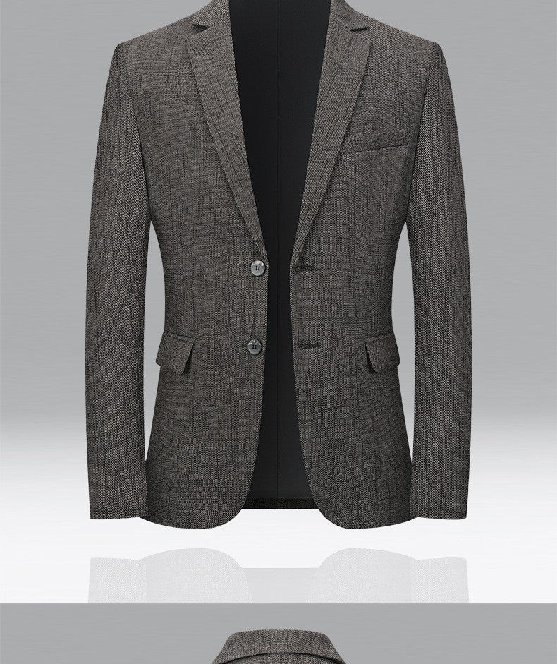 New autumn men business casual suits for middle-aged professionals Slim-fit single suit for men Father's style jacket and shirt