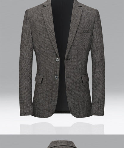 New autumn men business casual suits for middle-aged professionals Slim-fit single suit for men Father's style jacket and shirt