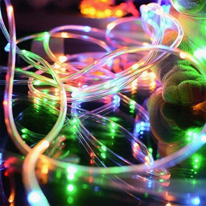 7m/12m/22m/32m Garland Tube Strip Lights Outdoor Waterproof Led Solar Rope String Light for Garden Christmas Camping Decoration