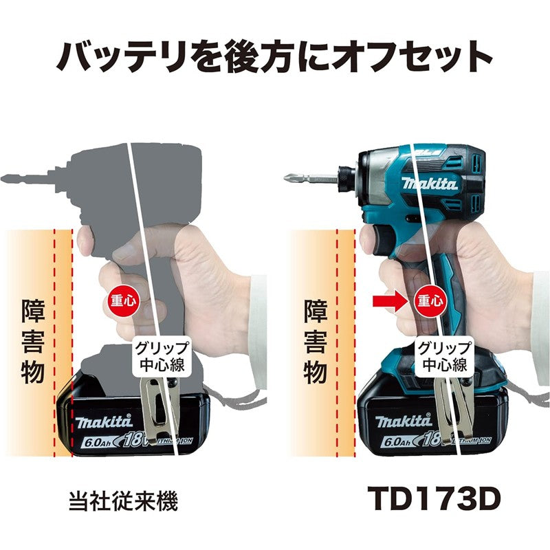 Parafusadeira elétrica sem fio Makita DTD173 1800rpm, chave de impacto 180Nm, furadeira elétrica para madeira/parafusos/modo T, para bateria Makita 18V
