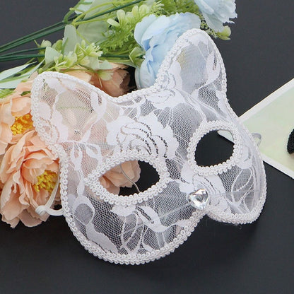 Cat Face Masquerade Mask Black White Lace Costume Accessories Costume Party Accessories Fun Prop Women Lace Mask Cosplay Event
