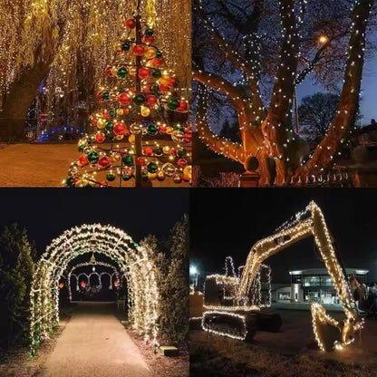 Large Solar Panel Fast Charge Lamp Outdoor Solar String Fairy Light Waterproof Garland String Lights For Christmas Party Garden
