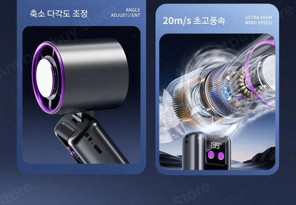 Foldable Ice Cold Fan Semiconductor Refrigeration Handheld Fan Portable Summer Air Cooler High Power Small Air Conditioning Fans