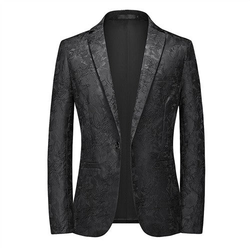 Summer and Autumn New Men Rose Suit Jacket Black White Fashion Male Business Wedding Party Dress Blazer Coat Large Size 6XL