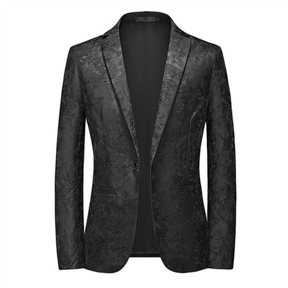 Summer and Autumn New Men Rose Suit Jacket Black White Fashion Male Business Wedding Party Dress Blazer Coat Large Size 6XL