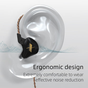 KZ EDX Wired Headset In-Ear Monitor Earbuds Earphones Detachable Cable Sport Game Noice Cancelling Headphone With Microphone