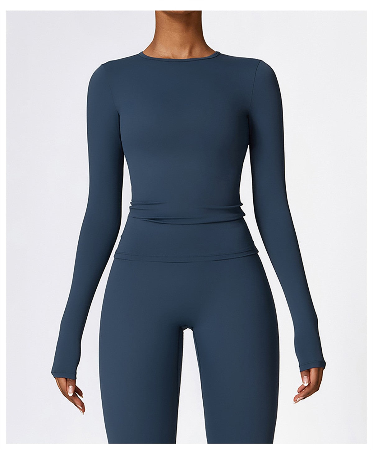 Women Yoga T-shirts Solid Sports Top Long Sleeve Gym Workout Running Shirts Sexy Exposed Navel Quick Dry Fitness Gym Sport Wear