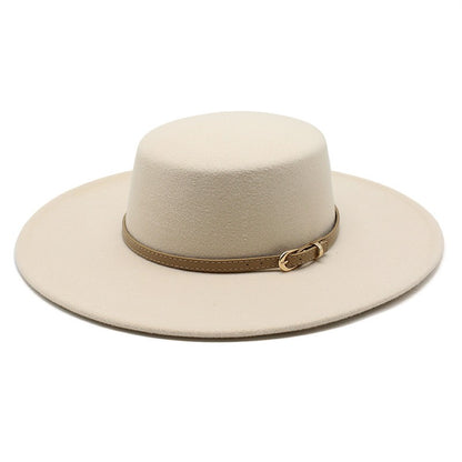 CHAPÉU FEMININO Chapéu Coco Chapéu Fedora Para Mulheres Chapéu Branco Plano Cinto De Luxo Senhoras Chapéu De Casamento Chapéus Fedora Outono Inverno ?????