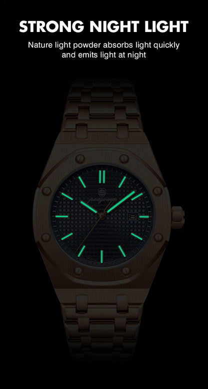 PAAZOMU Luxury Business Man Wristwatch Waterproof Luminous Date Men Watch Stainless Steel Fashion Quartz Watches For Men Reloj