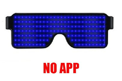 App Control Bluetooth Led Party Glasses Customized Languages USB Charge Flashing  Luminous Eyewear Christmas Concert Sunglasses