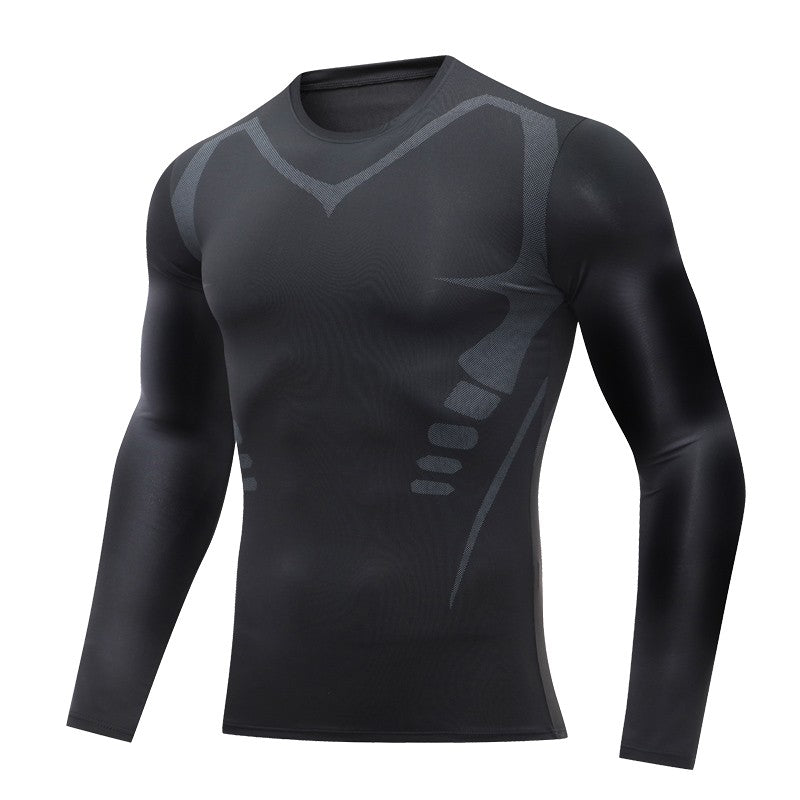 New Compression Running Sets Men Quick Dry Long Sleeve Shirt Basketball Fitness Gym Legging Male Workout Muscle Top Tracksuit
