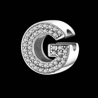 Fit Original Bangle Bracelet DIY A-Z Alphabet Charms Bead 925 Sterling Silver CZ Zircon LOVE Letter Dangle Pendant Jewelry Gift