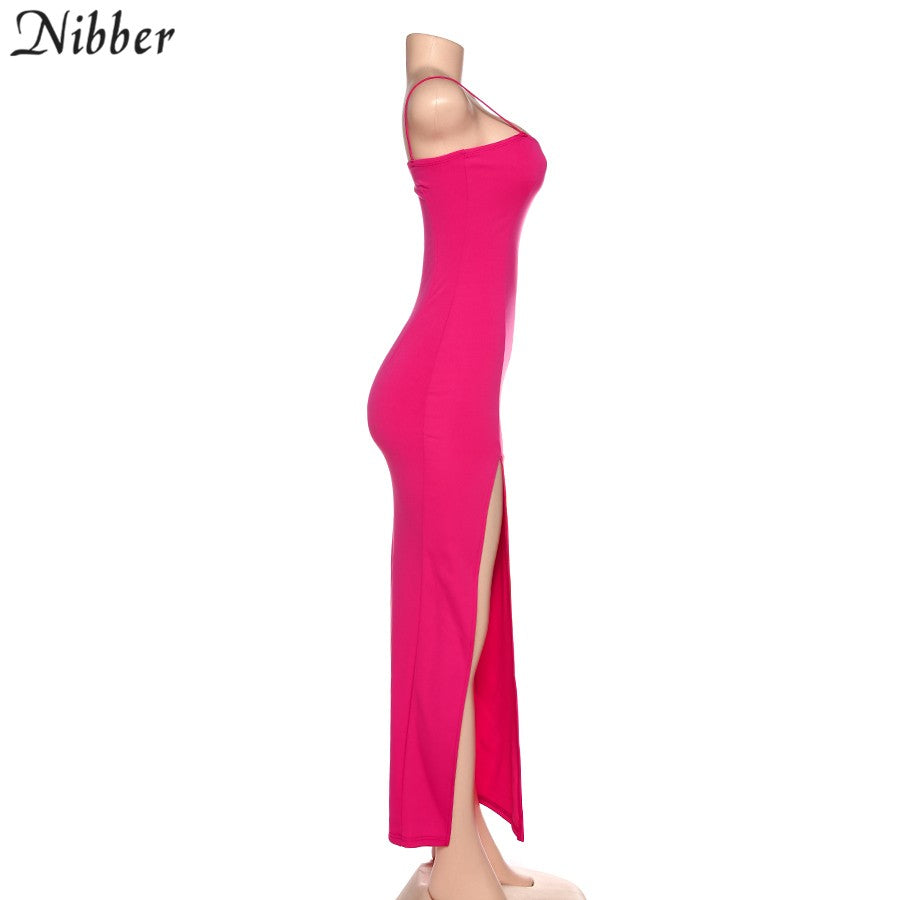 Nibber red black New year christmas party long dresses women spring Basic bodyco